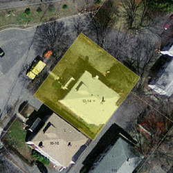 14 Grove St, Newton, MA 02466 aerial view