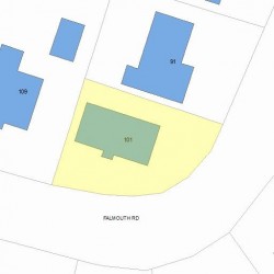 101 Falmouth Rd, Newton, MA 02465 plot plan