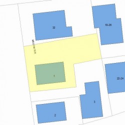 1 Willow Ter, Newton, MA 02459 plot plan