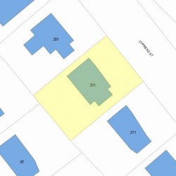 205 Cypress St, Newton, MA 02459 plot plan