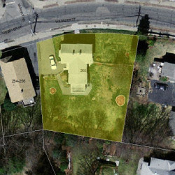 250 Webster St, Newton, MA 02465 aerial view