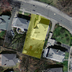 206 Cabot St, Newton, MA 02460 aerial view