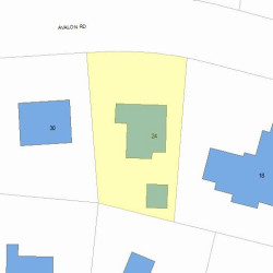 24 Avalon Rd, Newton, MA 02468 plot plan