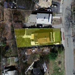 121 Crescent St, Newton, MA 02466 aerial view