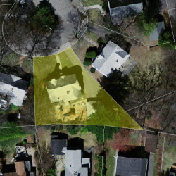 17 Glastonbury Oval, Newton, MA 02468 aerial view