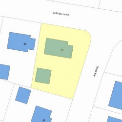 26 Llewellyn Rd, Newton, MA 02465 plot plan