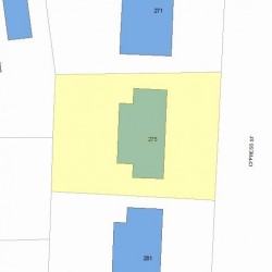 275 Cypress St, Newton, MA 02459 plot plan