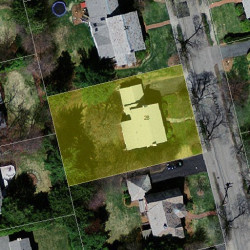 28 Evelyn Rd, Newton, MA 02468 aerial view