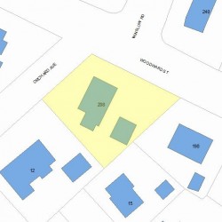 208 Woodward St, Newton, MA 02468 plot plan