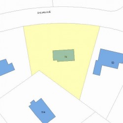 74 Sylvan Ave, Newton, MA 02465 plot plan