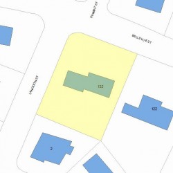 132 Bellevue St, Newton, MA 02458 plot plan