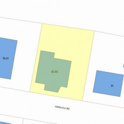 85 Warwick Rd, Newton, MA 02465 plot plan