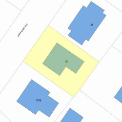 60 Arapahoe Rd, Newton, MA 02465 plot plan