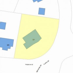 321 Waban Ave, Newton, MA 02468 plot plan