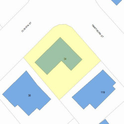 34 Clinton St, Newton, MA 02458 plot plan