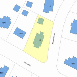 57 Metacomet Rd, Newton, MA 02468 plot plan