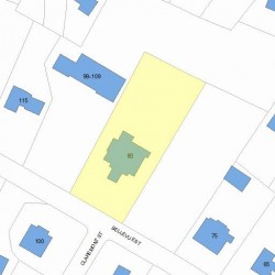 93 Bellevue St, Newton, MA 02458 plot plan