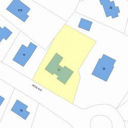 22 Hyde Ave, Newton, MA 02458 plot plan