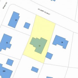 33 Colbert Rd, Newton, MA 02465 plot plan