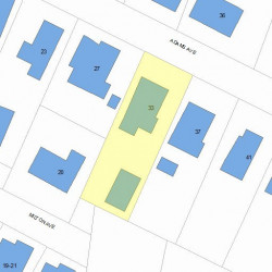 33 Adams Ave, Newton, MA 02465 plot plan