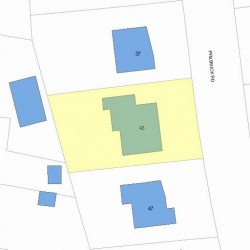 43 Philbrick Rd, Newton, MA 02459 plot plan