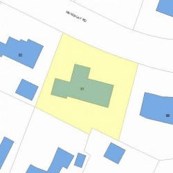 91 Mandalay Rd, Newton, MA 02459 plot plan