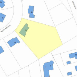 74 Roundwood Rd, Newton, MA 02464 plot plan