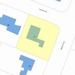 74 Puritan Rd, Newton, MA 02468 plot plan