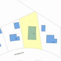 57 Canterbury Rd, Newton, MA 02461 plot plan