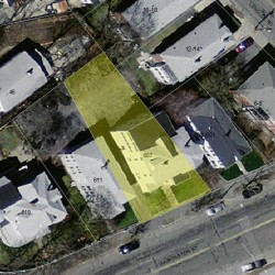 607 Washington St, Newton, MA 02458 aerial view