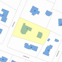 74 Vista Ave, Newton, MA 02466 plot plan