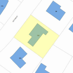 116 Cotton St, Newton, MA 02458 plot plan