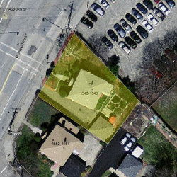 1548 Washington St, Newton, MA 02465 aerial view