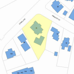 38 Lowell Ave, Newton, MA 02460 plot plan