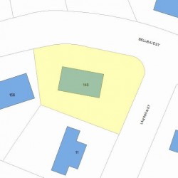 148 Bellevue St, Newton, MA 02458 plot plan