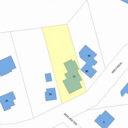 56 Beecher Pl, Newton, MA 02459 plot plan