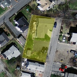 33 Cottage Pl, Newton, MA 02465 aerial view