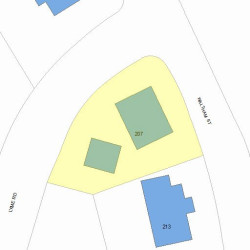 207 Waltham St, Newton, MA 02465 plot plan
