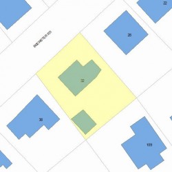 32 Brewster Rd, Newton, MA 02461 plot plan