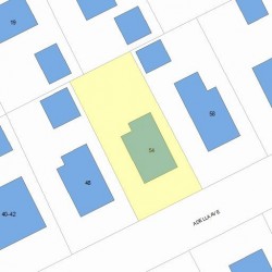 54 Adella Ave, Newton, MA 02465 plot plan