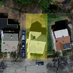 33 Waldorf Rd, Newton, MA 02461 aerial view