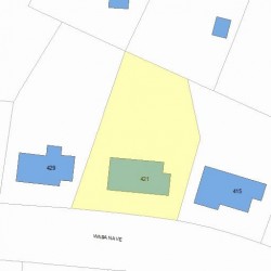 421 Waban Ave, Newton, MA 02468 plot plan