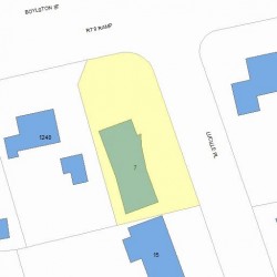 7 Lucille Pl, Newton, MA 02464 plot plan