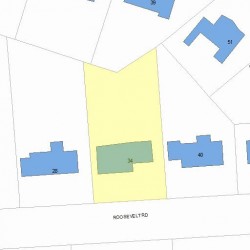 34 Roosevelt Rd, Newton, MA 02459 plot plan