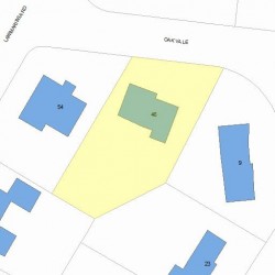 46 Oakvale Rd, Newton, MA 02468 plot plan