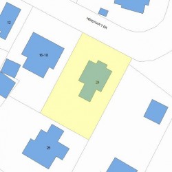 24 Henshaw Ter, Newton, MA 02465 plot plan