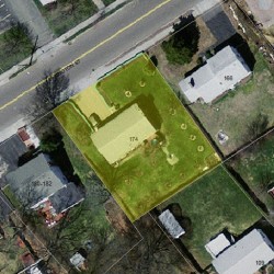 174 Lexington St, Newton, MA 02466 aerial view