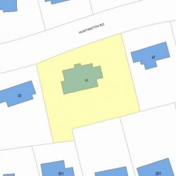 41 Huntington Rd, Newton, MA 02458 plot plan