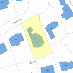 91 Huntington Rd, Newton, MA 02458 plot plan