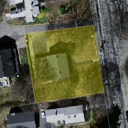 31 Oak St, Newton, MA 02464 aerial view